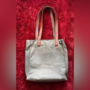 Jack Spade Men's Canvas Tote Bag with Leather Straps